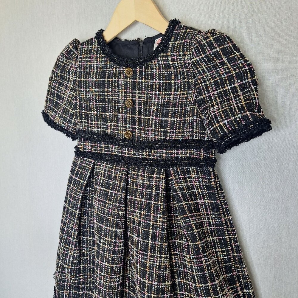 Nwt Mia Belle Girls Tweed Lined Dress Size 6 Preppy Formal Old Money Girly Cute — image 2 of 8